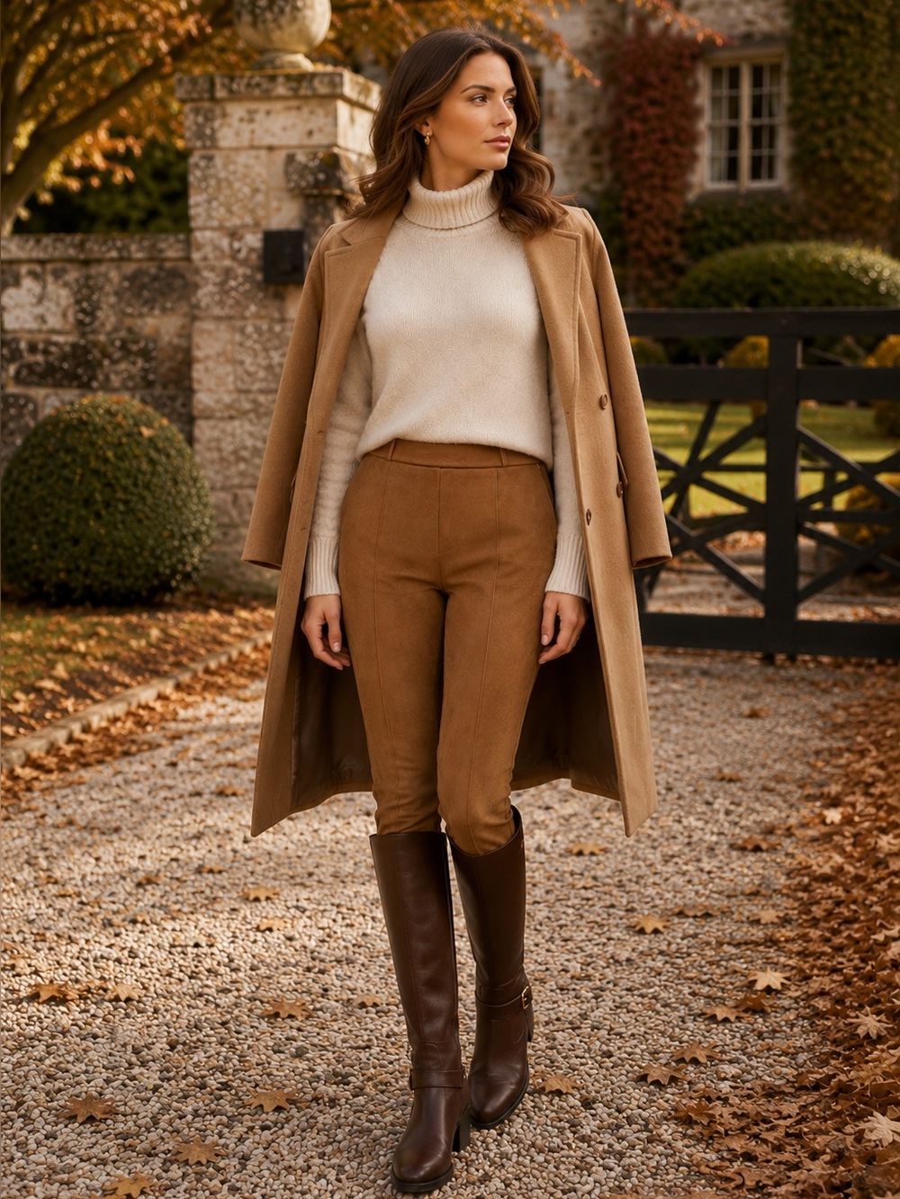 LOFT Cognac Faux Suede Pull-On Leggings Pants Size 2 Camel Stretch Fall